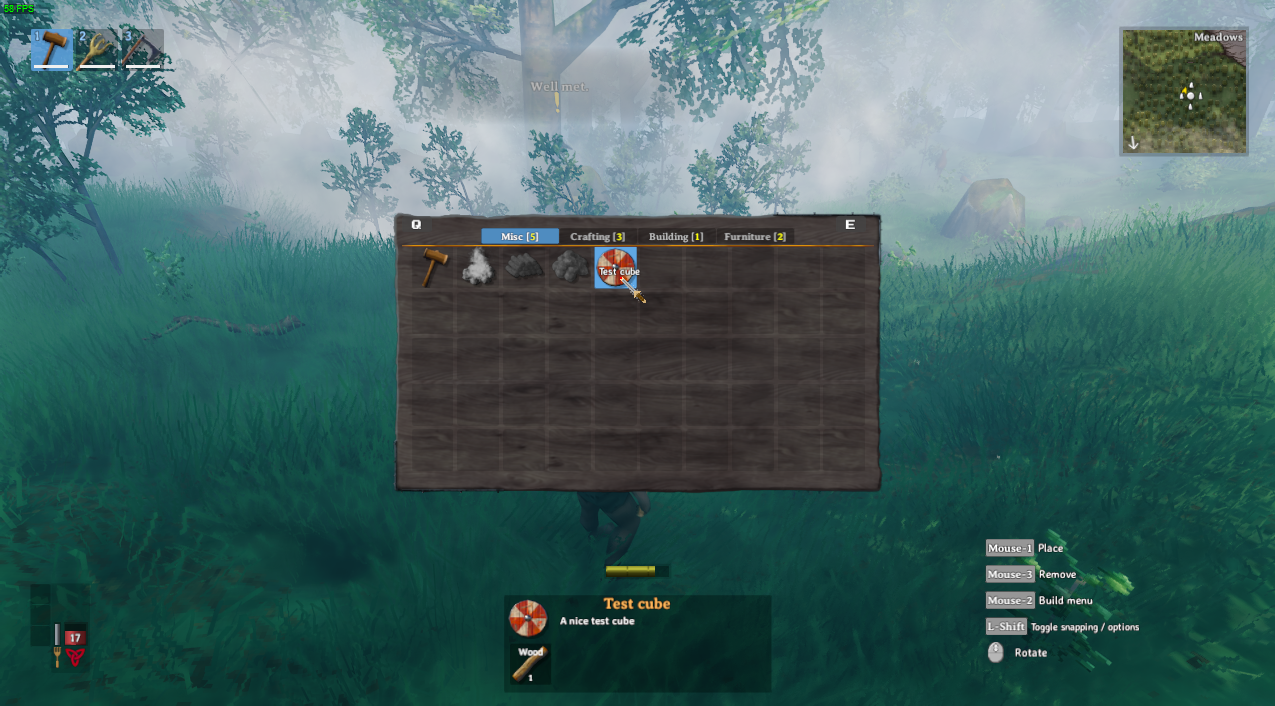 Cube Piece in Build Menu